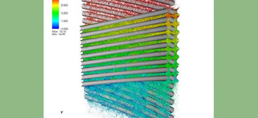 a helical cool steam generator with 72 tubes for Re=27,000, using 1.4 billion grid points and 131,000 MPI ranks