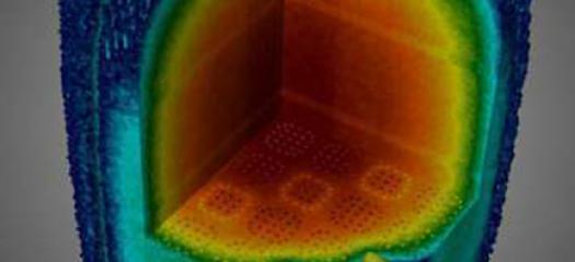 cross section of a rainbow-colored simulation