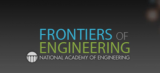 Frontiers of Engineering logo overlaid on abstract art