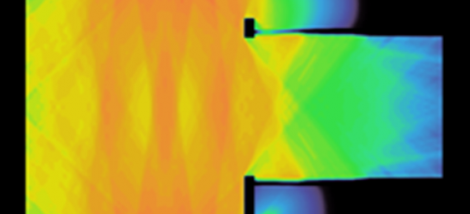 rectangular computer simulation in rainbow colors