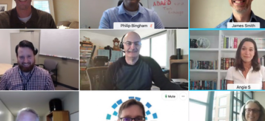 screen shot of 3x3 video chat of ADAPD team members