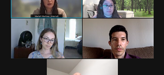 five webex video chat screens showing the panelists