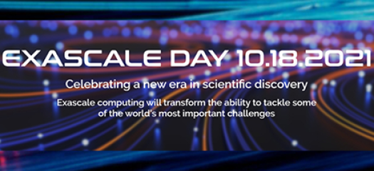 abstract digital art with the "exascale day 10.18.2021" text overlay