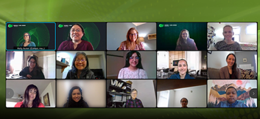 3x5 grid of people in video chat