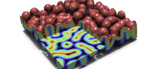 square cutaway of rainbow-colored data reconstruction