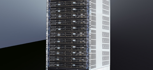 supercomputer rack on a dramatic black and gray background