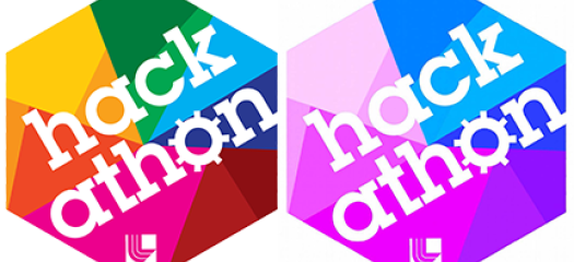 regular and winter hexagonal hackathon logos side by side