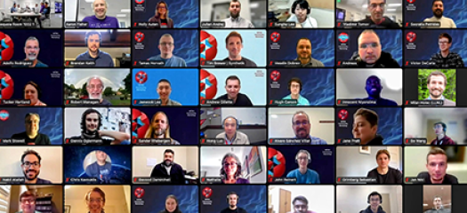 7x8 grid of people in video chat