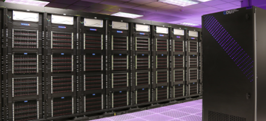 Ruby supercomputer under purple lighting