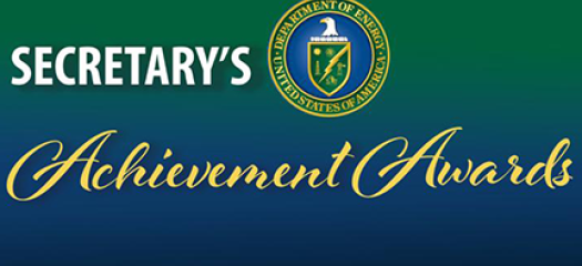 DOE logo on green and blue background with "Achievement Awards" text overlay