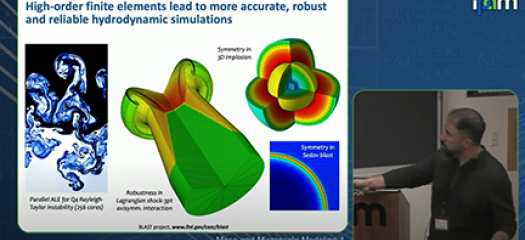 screen shot of Tzanio talking to the seminar group with his slides on a big screen