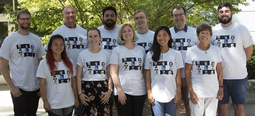 students and mentors posed as a group outside