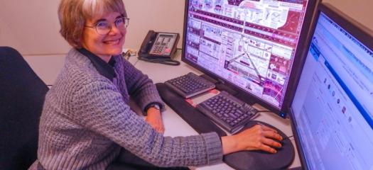 Carolyn Albiston working at a computer (Credit: Department of Energy)