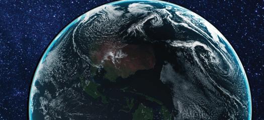 artist's rendering of the Earth as seen from space