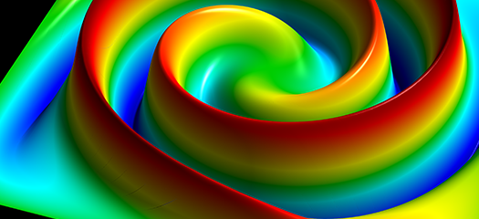 rainbow-colored advection simulation