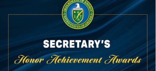 DOE logo on dark background with text Secretary's Honor Achievement Awards