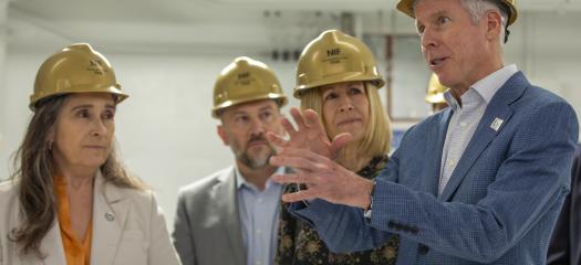four people in NIF hard hats