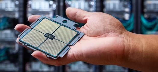 hand holding an APU processor from El Capitan