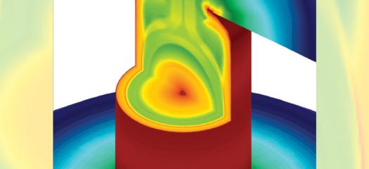 cylindrical HYDRA simulation in rainbow colors