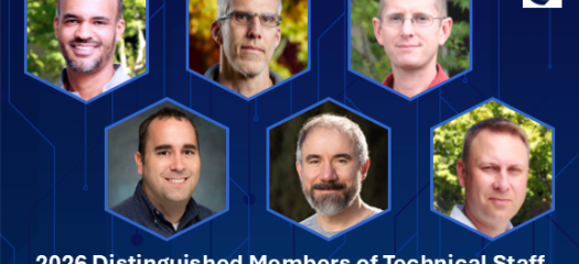 six researchers’ portraits in a collage on blue background with LLNL logo and text overlay “2026 Distinguished Members of Technical Staff Computing Principal Directorate”
