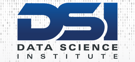 DSI logo overlaid on background of ones and zeros