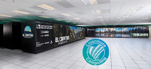 El Capitan and Tuolumne supercomputers with LC logo