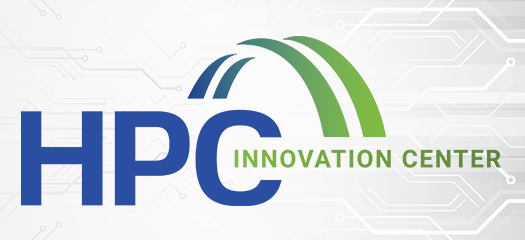 HPCIC logo overlaid on abstract pattern