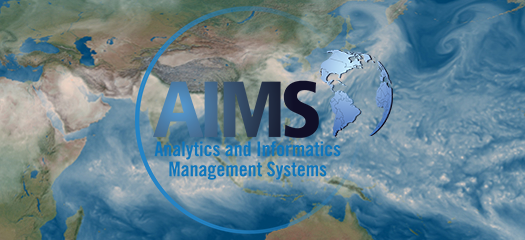 AIMS logo overlaid on image of the earth