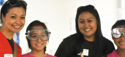 Jeene Villanueva with students