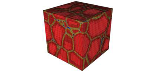 simulation in the shape of a red cube