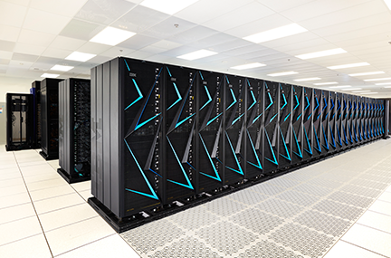 Lassen supercomputer under bright lighting