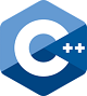 C++ hexagonal logo in shades of blue