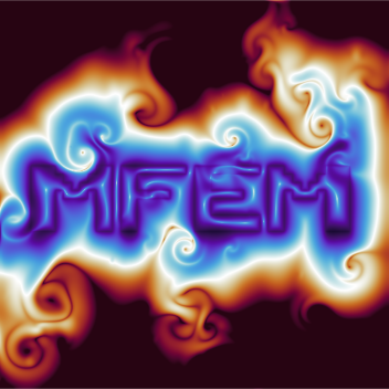 MFEM letters in purple surrounded by swirling blue, white, orange, and red currents