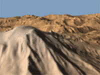 simulated mountainous terrain