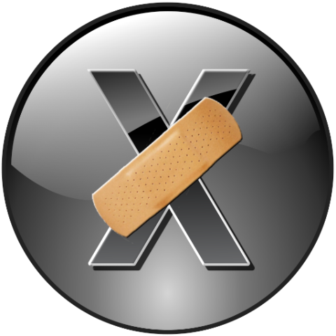 macpatch logo of a bandage over an X