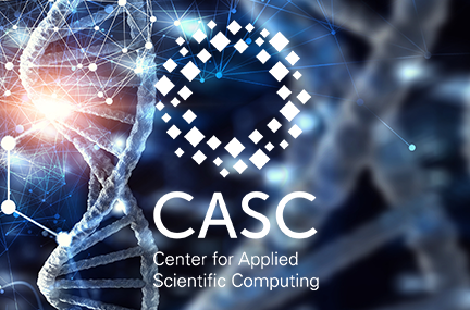 CASC logo overlaid on abstract graphic of chemical structures and DNA helix