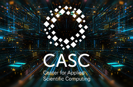 CASC logo overlaid on abstract graphic of computer-inspired shapes converging at a distant point