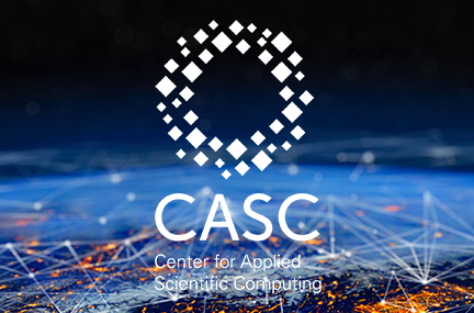 CASC logo overlaid on abstract graphic of networks connected across the globe