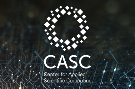 CASC logo overlaid on abstract graphic of networks connected as lines