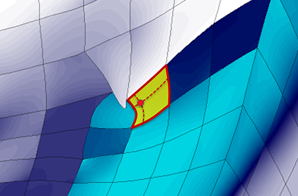 colorful closeup of a simulation rendered on a mesh