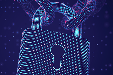 artist rendering of a padlock on a chain