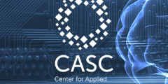 abstract graphic of a brain and network overlaid with the CASC logo
