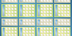 grid of squares representing GPUs and CPUs