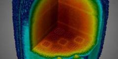 cross section of a rainbow-colored simulation