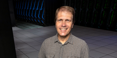 Bronis in front of the Sierra supercomputer
