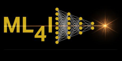 ML4I logo with image of neural network on black background