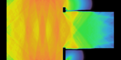 rectangular computer simulation in rainbow colors