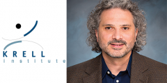 Photo of Jeff next to the Krell logo