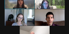 five webex video chat screens showing the panelists
