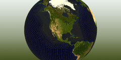 Earth on a green background